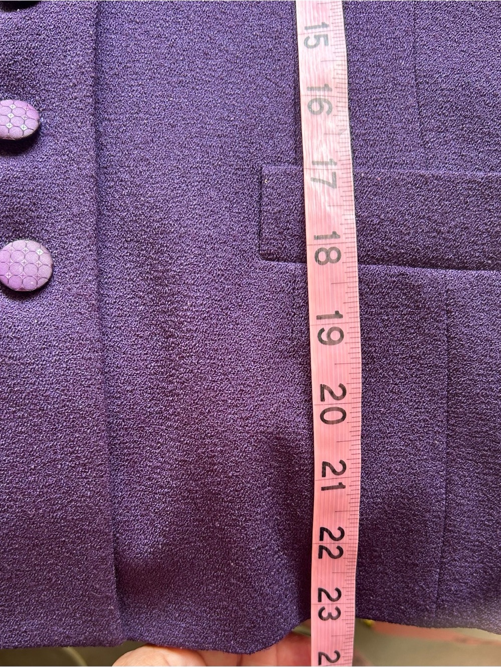 Sag Harbor 14 Petite Plum Buttoned Blazer Jacket skirt set - Picture 13 of 16